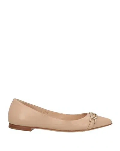 Elisabetta Franchi Woman Ballet Flats Blush Size 8 Leather