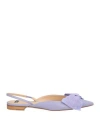 Elisabetta Franchi Woman Ballet Flats Lilac Size 8 Leather