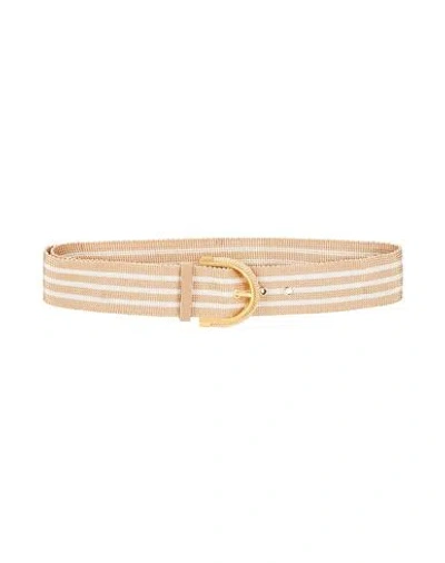 Elisabetta Franchi Woman Belt Beige Size 4 Textile Fibers