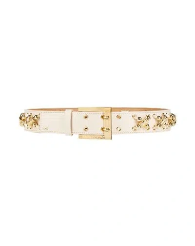 Elisabetta Franchi Woman Belt Beige Size 4 Textile Fibers, Metal In Neutral