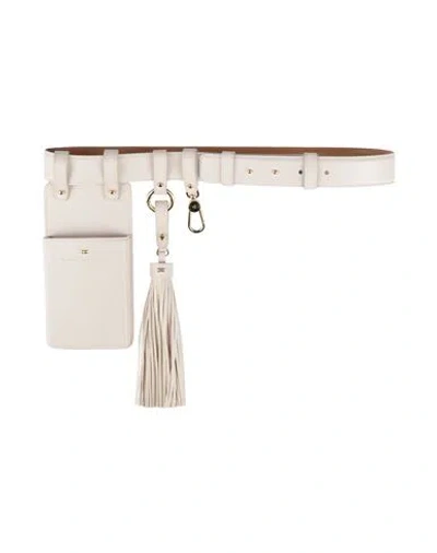 Elisabetta Franchi Woman Belt Beige Size 6 Textile Fibers In Sand