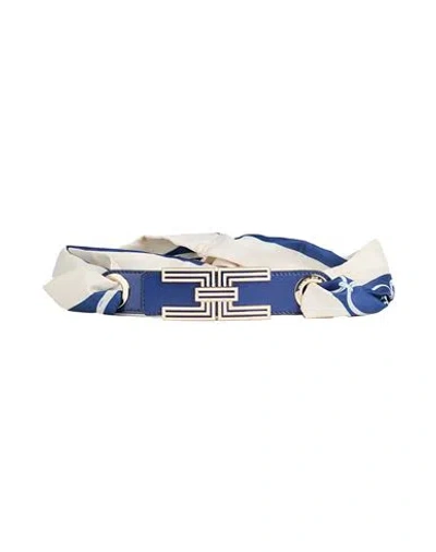Elisabetta Franchi Woman Belt Blue Size 8 Polyester