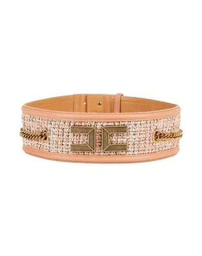 Elisabetta Franchi Woman Belt Blush Size 4 Textile Fibers In Pink
