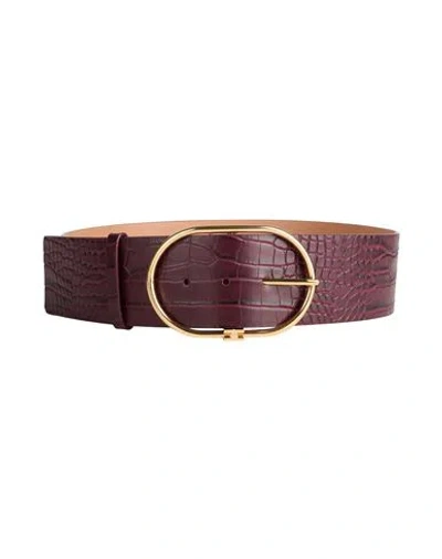 Elisabetta Franchi Woman Belt Burgundy Size 2 Polyurethane, Polyester In Pink