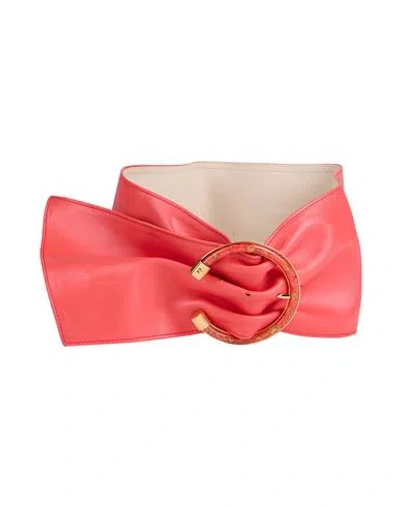 Elisabetta Franchi Woman Belt Coral Size 4 Cow Leather In Pink