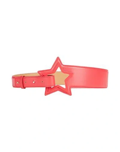 Elisabetta Franchi Woman Belt Coral Size 4 Textile Fibers In Red