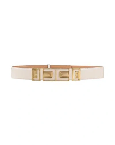 Elisabetta Franchi Woman Belt Cream Size 10 Synthetic Fibers In Neutral