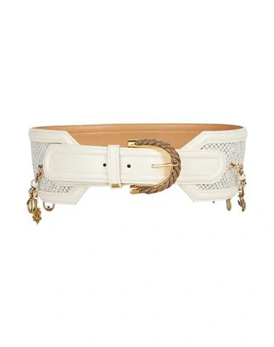 Elisabetta Franchi Woman Belt Cream Size 8 Textile Fibers In White