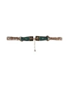 Elisabetta Franchi Woman Belt Dark Green Size 4 Metal, Leather In Brown
