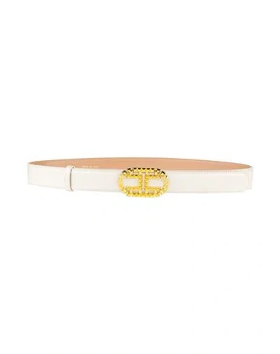 Elisabetta Franchi Woman Belt Ivory Size 8 Synthetic Fibers