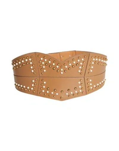 Elisabetta Franchi Woman Belt Light Brown Size 4 Synthetic Fibers