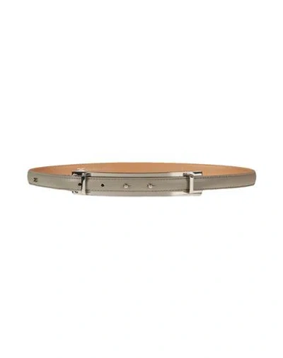 Elisabetta Franchi Woman Belt Light Grey Size 4 Polyurethane, Polyester, Cotton In Gray