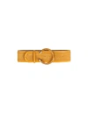 Elisabetta Franchi Woman Belt Mustard Size 4 Textile Fibers, Bovine Leather In Yellow