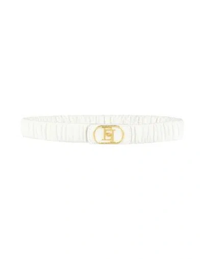 Elisabetta Franchi Woman Belt Off White Size 8 Textile Fibers
