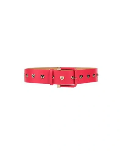 Elisabetta Franchi Woman Belt Red Size 4 Textile Fibers
