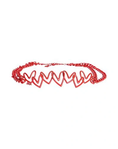 Elisabetta Franchi Woman Belt Red Size Onesize Metal