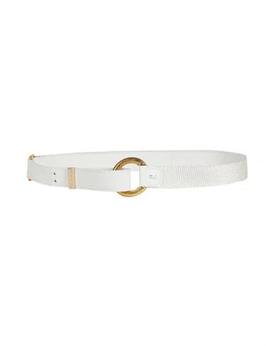 Elisabetta Franchi Woman Belt White Size 4 Textile Fibers, Acetate