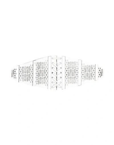 Elisabetta Franchi Woman Belt White Size 6 Cow Leather