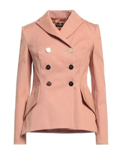 Elisabetta Franchi Woman Blazer Antique Rose Size 6 Cotton, Elastane In Pink