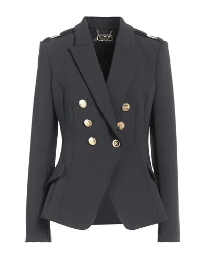 Elisabetta Franchi Woman Blazer Black Size 10 Polyester, Elastane In Black
