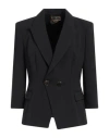 Elisabetta Franchi Crepe Blazer In Black