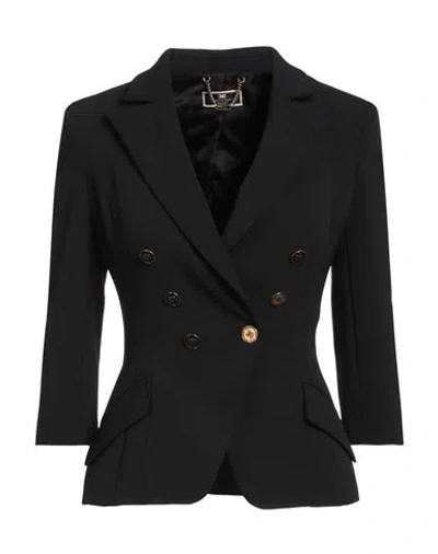 Elisabetta Franchi Woman Blazer Black Size 2 Polyester, Elastane