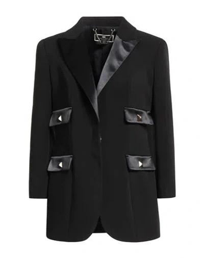Elisabetta Franchi Woman Blazer Black Size 6 Polyester, Elastane, Polyamide