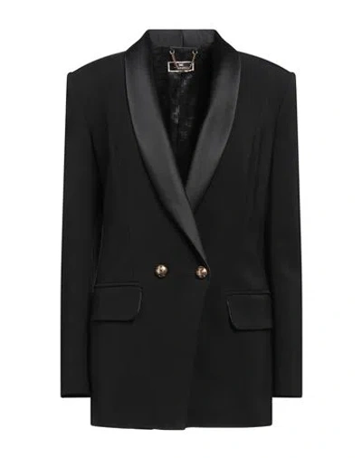 Elisabetta Franchi Woman Blazer Black Size 8 Viscose, Elastane In Black