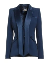 Elisabetta Franchi Woman Blazer Blue Size 10 Polyester, Elastane In Blue