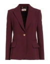 Elisabetta Franchi Woman Blazer Burgundy Size 10 Polyester, Elastane