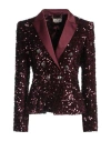 Elisabetta Franchi Woman Blazer Burgundy Size 6 Polyester