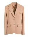 Elisabetta Franchi Woman Blazer Camel Size 6 Polyester In Beige