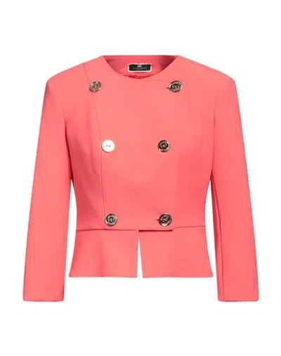 Elisabetta Franchi Woman Blazer Coral Size 8 Polyester, Elastane In Red