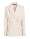 Elisabetta Franchi Woman Blazer Cream Size 10 Polyester, Elastane