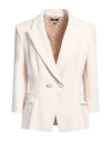 Elisabetta Franchi Woman Blazer Cream Size 10 Polyester, Elastane In White