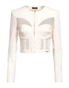 Elisabetta Franchi Woman Blazer Cream Size 4 Polyamide, Elastane In White
