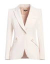 Elisabetta Franchi Woman Blazer Cream Size 6 Polyester, Elastane In White