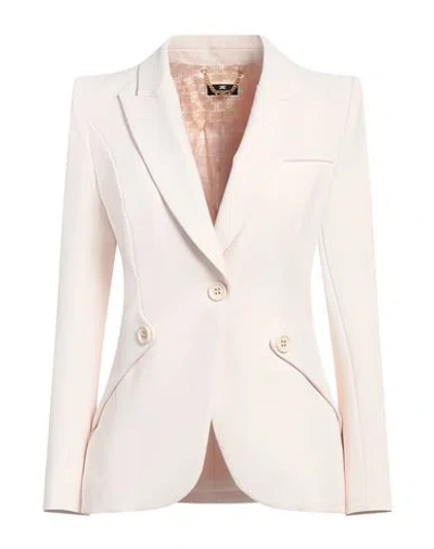 Elisabetta Franchi Woman Blazer Cream Size 6 Polyester, Elastane