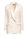 Elisabetta Franchi Woman Blazer Cream Size 6 Polyester In White
