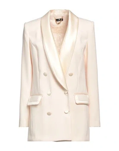Elisabetta Franchi Woman Blazer Cream Size 6 Polyester In White