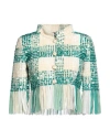 Elisabetta Franchi Woman Blazer Cream Size 8 Polyester, Viscose, Plastic In White