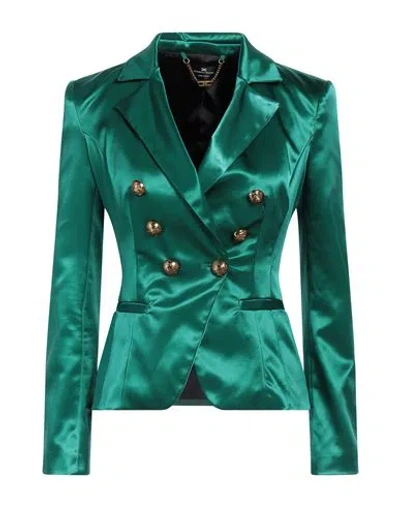 Elisabetta Franchi Woman Blazer Emerald Green Size 4 Polyamide, Elastane