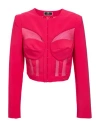 Elisabetta Franchi Woman Blazer Fuchsia Size 8 Polyamide, Elastane In Pink