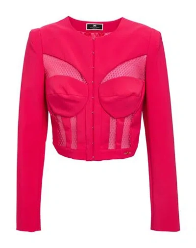 Elisabetta Franchi Woman Blazer Fuchsia Size 8 Polyamide, Elastane In Pink