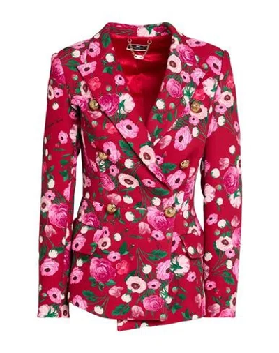 Elisabetta Franchi Woman Blazer Garnet Size 6 Polyester, Elastane In Red