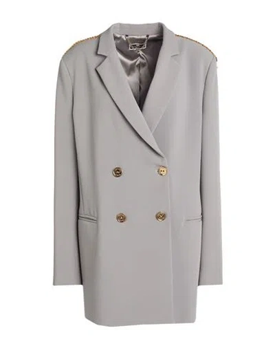 Elisabetta Franchi Woman Blazer Grey Size 6 Polyester, Elastane In Gray