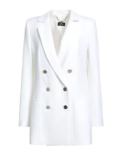 Elisabetta Franchi Woman Blazer Ivory Size 6 Polyester, Elastane In White