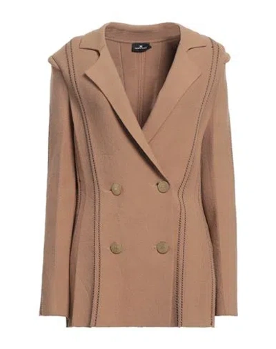 Elisabetta Franchi Woman Blazer Light Brown Size 10 Polyamide, Viscose, Polyester In Nude