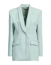 Elisabetta Franchi Woman Blazer Light Green Size 12 Polyester In Green