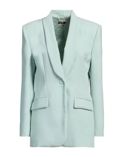 Elisabetta Franchi Woman Blazer Light Green Size 12 Polyester